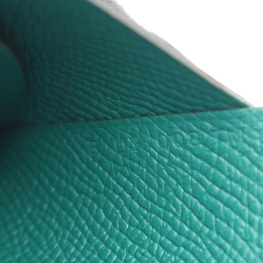 Hermes Calvi Duo Vert Vertigo Wallet - Coin Purse Veau Epsom Leather Women's ... - Picture 7 of 10